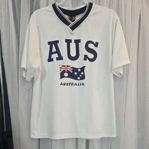 #48 AUS Australia Jersey White Size Large Short Sleeve Shirt